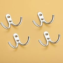 iSTAR Stainless Steel Unbreakable J Type Two Hook Bathroom Hooks Cloth Hanger Wall Hook Door Robe Hooks for Hanging Keys,Clothes (Pack of 4)-picture-28