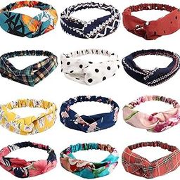 Elastic Solid Head Wraps Hair Bands Floral Print for Women (Pack of 12) - Multicolour-image-33