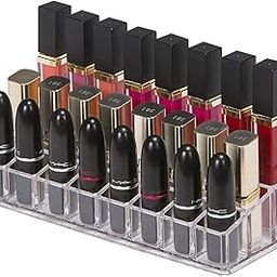 FOMQUAZLI 24 Grid Acrylic Makeup Organizer Desk Multipurpose Makeup Display Stand Makeup Brushes Lipstick Pencil Mascara Brush Hair Combs and Jewelry Storage-image-18