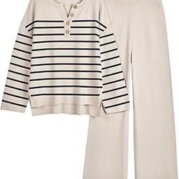 Women's 2 Piece Lounge Sets Oversized Slouchy Matching Sets Cozy Knit Sets-image-8