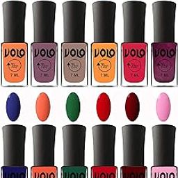 Volo nail paints for women girls nail polish combo of 12 multi colors long lasting-image-42