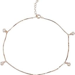 925 Sterling Silver Cubic Zirconia Drop Rose Gold Plating Hanging charm anklet (Single) | | Gift for Women & Girls | With Certificate of Authenticity & 925 Stamp|Mother's Day-9