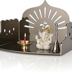 Fliptic Small Acrylic Wooden Temple DIY || Wall-Mounted Pooja Mandir, Shining Finish for Home, Office, Shop || Wall Mounted Small Size Wooden Temple || Do It Yourself (Dark Bronze)-image-63