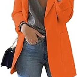 LICHTS®Women Cardigan Casual Suits Lapel Collar for Holiday Leisure Time Ladies Orange XL|Clothing Shoes & Accessories | Womens Clothing | Sweaters-image-74