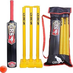 GRS® Plastic Cricket kit for All Age Groups and Sizes (1 Piece Cricket Bat, 3 Piece Wickets, 1 Piece Base, 2 Piece Bails, 1 Piece Wind Ball, 1 Piece Kit Bag) (7, for Age Group 15+ Years)-image-56
