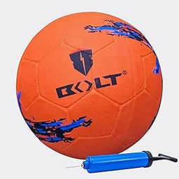 BOLT Thunder Football with Pump | Rubberized Moulded (Ball+Pump) (Red)-image-65