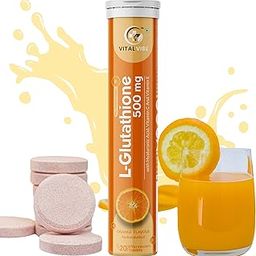 Vital Vibe L-Glutathione 500mg + Hyaluronic Acid+ Vitamin C+Vitamin E Effervescent Tablets for Skin Health, 20 Tablets, Orange Flavour, Men & Women-18