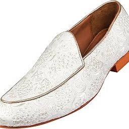 Men's Fabric Material All Over Embroidered White Juttis & Mojries For Wedding Party thnic Shoe, Juti, Juti for men, Ethnic juti, Juttis and Mojaris, Cocktail, Wedding|Party|Occasions|Fashion|Outdoor|Indoor|Lightweight|Shoes with TPR Sole-image-74