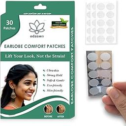 ODASWA Invisible Earlobe Comfort Patches for Earrings – Ayurvedic Adhesive Ear Lobe Stickers for Heavy Earrings | Earring Support Stickers for Women & Girls (30 Patches)-15