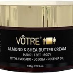 VOTRE Almond & Shea Butter Hand, Feet and Body Cream, 100 gm, Vegan Certified 100% Natural | Foot Cream For Rough, Dry and Cracked Heel | Feet Cream For Heel Repair-image-87