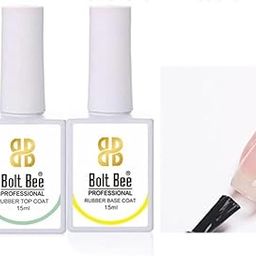 Rubber Top Coat and Rubber Base Coat 15ml Soak Off UV LED Gel Nail Polish set for Nail Art-6