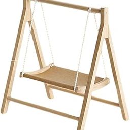 LOOM TREE Cat Hammock Wooden Frame Cat Swinging Chair for Indoor Cats Small Dogs Kitty Single Layer Yellow-image-70