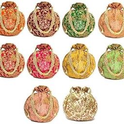 Embroidered Women's Potli Potli Bags for Return Gifts, Potli Purse for Ladies-17