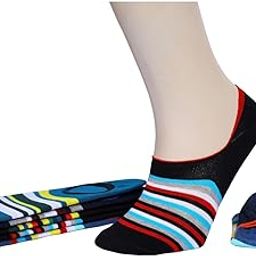 Men's Combed Cotton Striped Odour Free/Gym/Sports/Running Shoe liner Socks (Pack of 5-Multicolored)-image-89