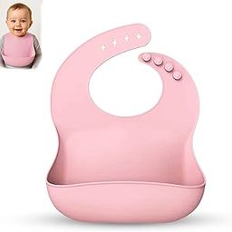 GLUN® Silicone Bib Comes with built-in Crumb Catcher, Pack of 1 Peach Colour, Easily Wipes Clean Comfortable Soft Baby Bibs, Less Time Cleaning after Meals with Babies or Toddlers-image-90
