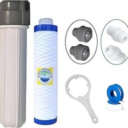 BIOTIC WATER Pre Filter for Water Purifier, Pre Filter Housing Assembly with 9 inch Prefilter Candle Cartridge, with 1/4 and 1/2 Connectors and Opener, Compatible with Aquaguard Pre Filter.-image-10