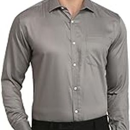 Men Slim Fit Solid Pattern Cotton Polyester Blend Semi Cutaway Collar Full Sleeve Formal Shirt-image-85