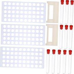 FELTECHELECTR 1set Disposable Test Tubes Caps Plastic Test Tubes and Removable Rack for Scientific Experiments Plant Propagation and Travel-image-29