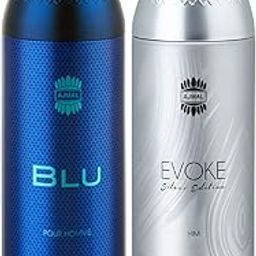 AJMAL Blu & Evokesilverhim Liquid Deodorants Gift For Men (200 Ml, Pack Of 2)-29