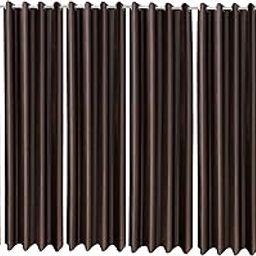 Homestic Plain 6 Pieces Patio Sliding Door Curtain - Keep Warm Draperies, Sliding Glass Door Drapes,7 Feet (Brown)-image-1