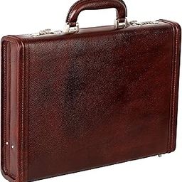 17 Inch Men's Leather Briefcases Office Bag with Side Lock-30