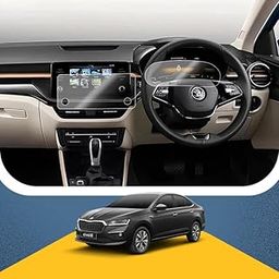 CAIDEN GUARDS SCREEN GUARDS COMBO For SKODA SLAVIA 2021 -RUNNING | 10.25 Inch INFOTAINMENT SYSTEM + DIGITAL CLUSTER SCREEN Protector | Car Display Protector [Not Tempered Glass] (GLOSSY)-28