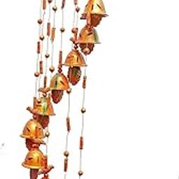 Yashvin Colourful Terracotta Decorative Hanging Bell Wind Chimes for Good Luck for Outdoor, Garden, Home, Office-image-2