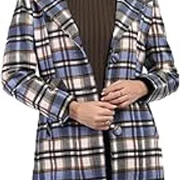 honnete Casual Single Breasted Check Coat For Women With Closure Type of Button for Winter-picture-36