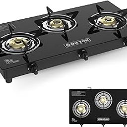 Milton Premium Pro 3 Burners Auto Ignition Gas Stove | ISI Certified | 6mm Toughened Glass Top | 360 Degree Nozzle | Heavy Duty Pan Support | Pure Brass Burners | 1 Year Manufacturer's Warranty -Black-picture-23