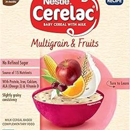 CERELAC Baby Food Cereal | No Refined Sugar | Multigrain & Fruits for 12 to 24 Months Baby | Omega 3 Iron Protein Calcium Vitamin D for Babies | Instant Baby Food Cereal | 300g-27