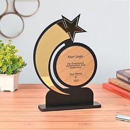 GKD Personalized Star Trophy Memento | Customizable Wooden & Acrylic Award with Logo & Name Engraving | Corporate Appreciation, Employee Recognition, Achievement Award (Big)-image-87