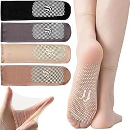 Crystal Stockings Female Socks Wear Breathable Super-Thin Short Gel Tube Socks, Transparent.5Pair Invisible, Slip-resistant Crystal Silk Socks,Women's Ankle Socks for Women & Girls.-image-51