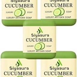 Siyaaura Premium & Luxurious Handmade 100% Pure, Natural Colour Exotic Herbs & Aroma,Organic Additives, (5, CUCUMBER-SOAP)-image-55
