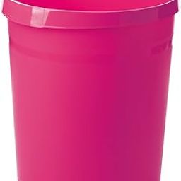 HAN Trend Colour Grip Waste Paper Bin 18 Litres with 2 Recessed Handles Sturdy Round Pink-picture-24