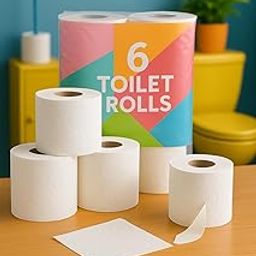 Soft Toilet Paper Rolls, Pack of 6, White, Multi-Purpose-image-98