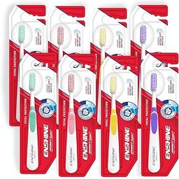 ENSHINE Advance Clean+ Toothbrush Pack Of 8 with Ultra Soft Bristles Compact Brush Head For Deep & Complete Cleansing, Effective Tongue Cleaner for Complete Oral Care Multicolor Adult Manual Brush-image-70