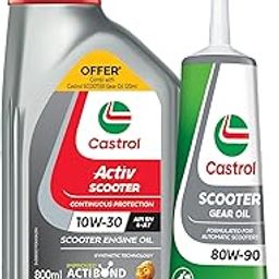 Castrol Activ 10W-30 4-AT Synthetic Engine Oil for Scooter 800 ML & Castrol Gear Oil 80W-90 for Scooter Gears 120 ML Combo Pack-picture-28