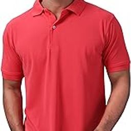 ALPHAFOX Men's Classic Fit Solid Polo T-Shirt – Premium Cotton Blend Short Sleeve Collared Tee with Button Placket for Casual, Work & Everyday Wear – Breathable & Soft Fabric-image-82