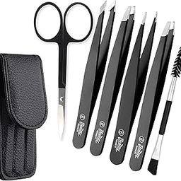 Beauté Secrets 6PCS Professional Eyebrow Tweezers Set for Women and Men, Premium Stainless Steel Tweezer Kit, Best Tweezers Precision for Ingrown Hair, Facial Hair, Eyebrows Plucking-10