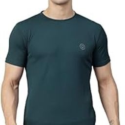 Men's Solid Quick Dry Half Sleeve Regular Fit Round Crew Neck Active Sportswear Gym T-Shirt for Workout Training Running and Fitness Activities-image-25