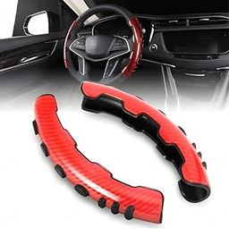 CARIZO Carbon Fibre Steering Wheel Booster Cover, Enhanced Non-Slip Grip for Comfort & Control, Carbon Red, Compatible with Maruti Suzuki Vitara Brezza (2016-2020)-image-98