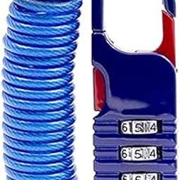 Cybersnc Luggage Lock,3 Digit Combination Padlock Spring Cable Lock, Travel Lock for Door, Bag, Luggage, Gym Locker, Motorcycle Trunk, Helmet (Blue)-image-65
