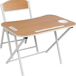 ARUP Kids Foldable Study Table and Chair Set | in Wooden Colour | Wooden Desk with Metal Frame | 1 Table + 1 Chair | Age 2-8Years | Space Saving | Made in India | Learning Furniture-image-60