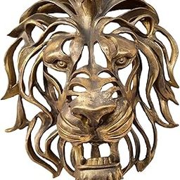 UJEAVETTE Resin Animal Lion Head Wall Art Crafts Hanging Decoration for Outdoor Indoor-image-52
