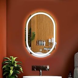 LUPPRA Capsule Wall Mounting Mirror with Light | Bathroom Venity Smart Mirror Size 17.5X23.5 inch| LED Mirror 3 Tone (Cool Natural Warm White)-83