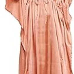 Women Kaftan Nighty Plus Size Solid Satin Kimono Maxi Nightdress Sleep Wear Gown for Ladies-image-80