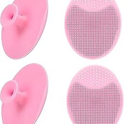 Silicone Face Cleansing Brush Pad, Pack of 3, Manual Facial Scrubber for Deep Pore Cleaning and Exfoliation, Pink-image-10