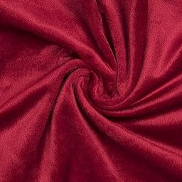 Encasa XO Velvet Solid Dyed Fabric Decorative Soft Smooth Silky Cloth for Sofa, Furnishing, Upholstery, Curtains, Cushions and Craft 100x140 cm - Red-15