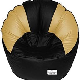 RnS Rest 'n' Sleep - Bean Bag Cover Only Mudda Chair for Living Room, Bed Room for Relaxing(Ivory/Black, XXXL)-image-82