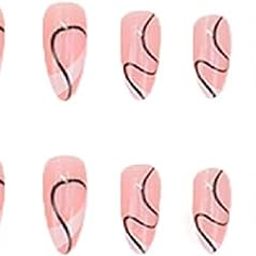 Kids Press-On Nails Manicure Set of 10 Reusable Fake Nails in Trendy with Glue Tabs, Alcohol Wipe, Mini File & Manicure Stick Long-Lasting, Easy-to-Apply, Perfect for Kids & Girls Multi-Color Multi Designs-21